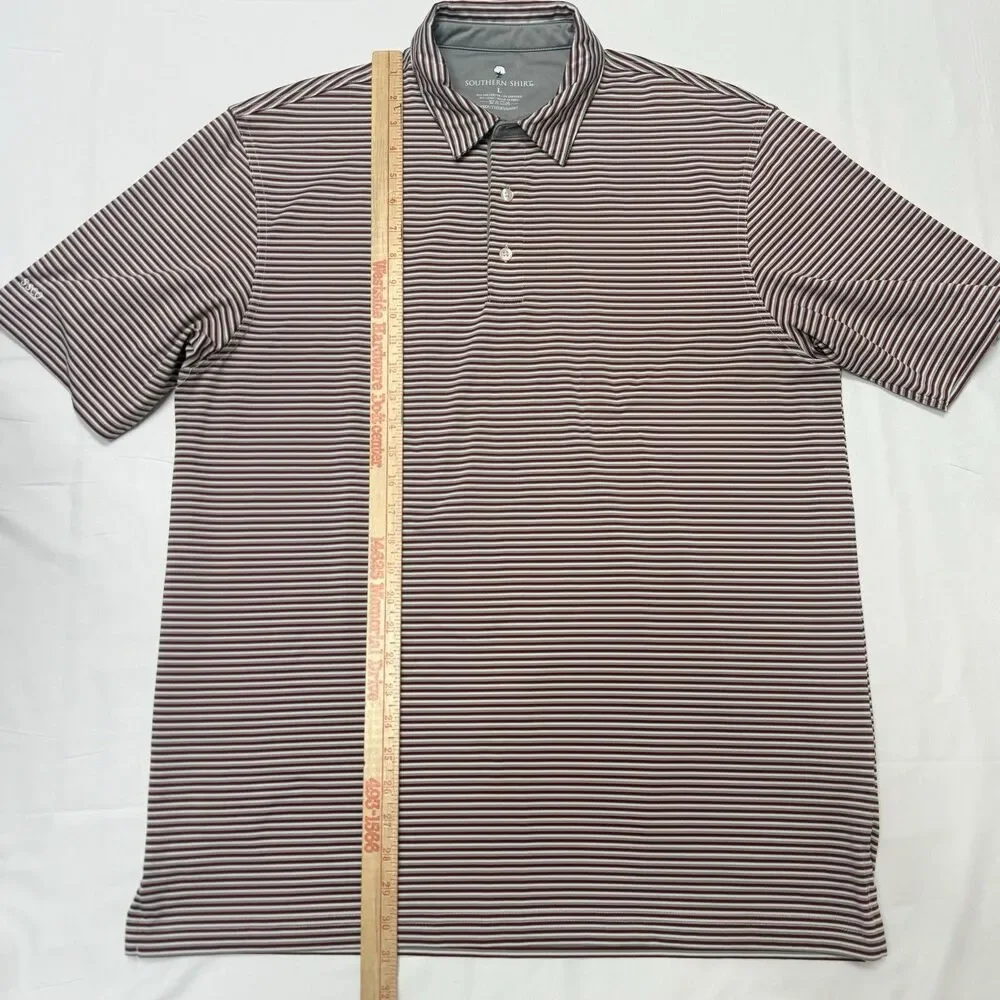 Lot of 2 Southern Tide Men's Large The Skipjack Polo Short Sleeve Stripes